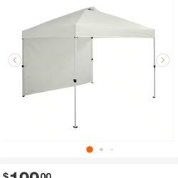 Canopy Everbilt 10 ft. x 10 ft. Commercial Instant Canopy-Pop Up Tent with Wall Panel White