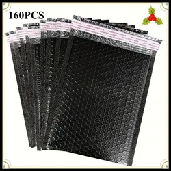 160pcs Black Bubble Mailers Self Adhesive Shipping Bags