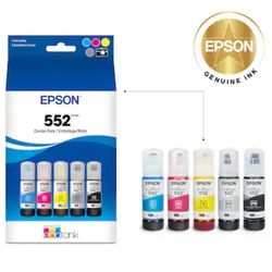 Epson - T552 Dye Clr 6-Combo CMYPkGy Ink - Photo Black/Cyan/Magenta/Yellow/Gray