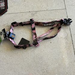 Pink Camo Dog Harness 