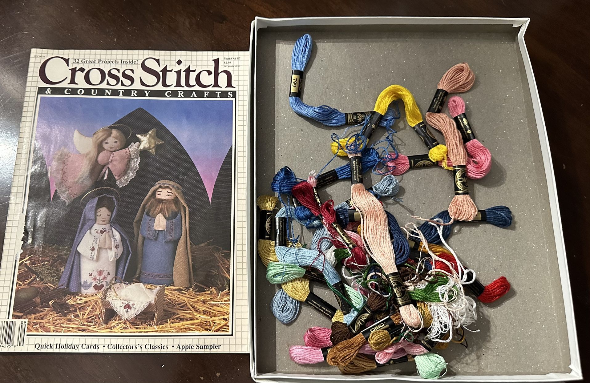 Cross Stitch & country magazine Sept/oct 87 and floss