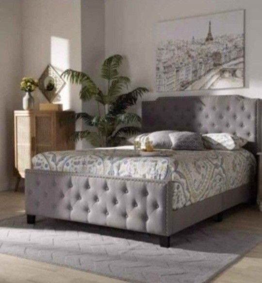 Beautiful Full Size Gray Bed(New In A Box)