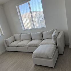 Cream white L shape Sofa