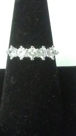 White Cz Anniversary Style Ring, 10.