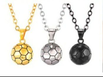 Soccer Ball Necklace Stainless Steel Sport Jewelry