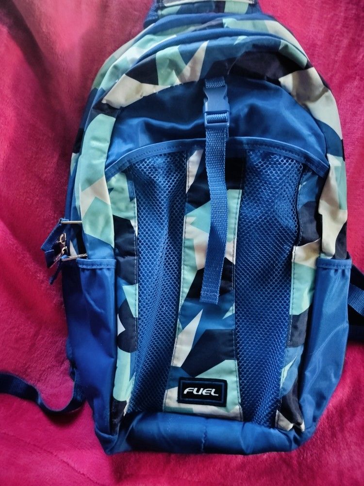 Fuel Backpack, Deep Sea Blue/Jagged Shapes Print