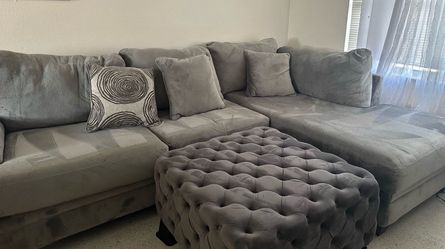 Gray large two piece sectional