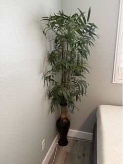 Artificial Bamboo Plant with Decorative Vase