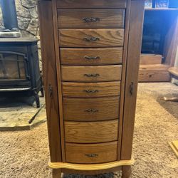 Wooden Jewelry Armoire 