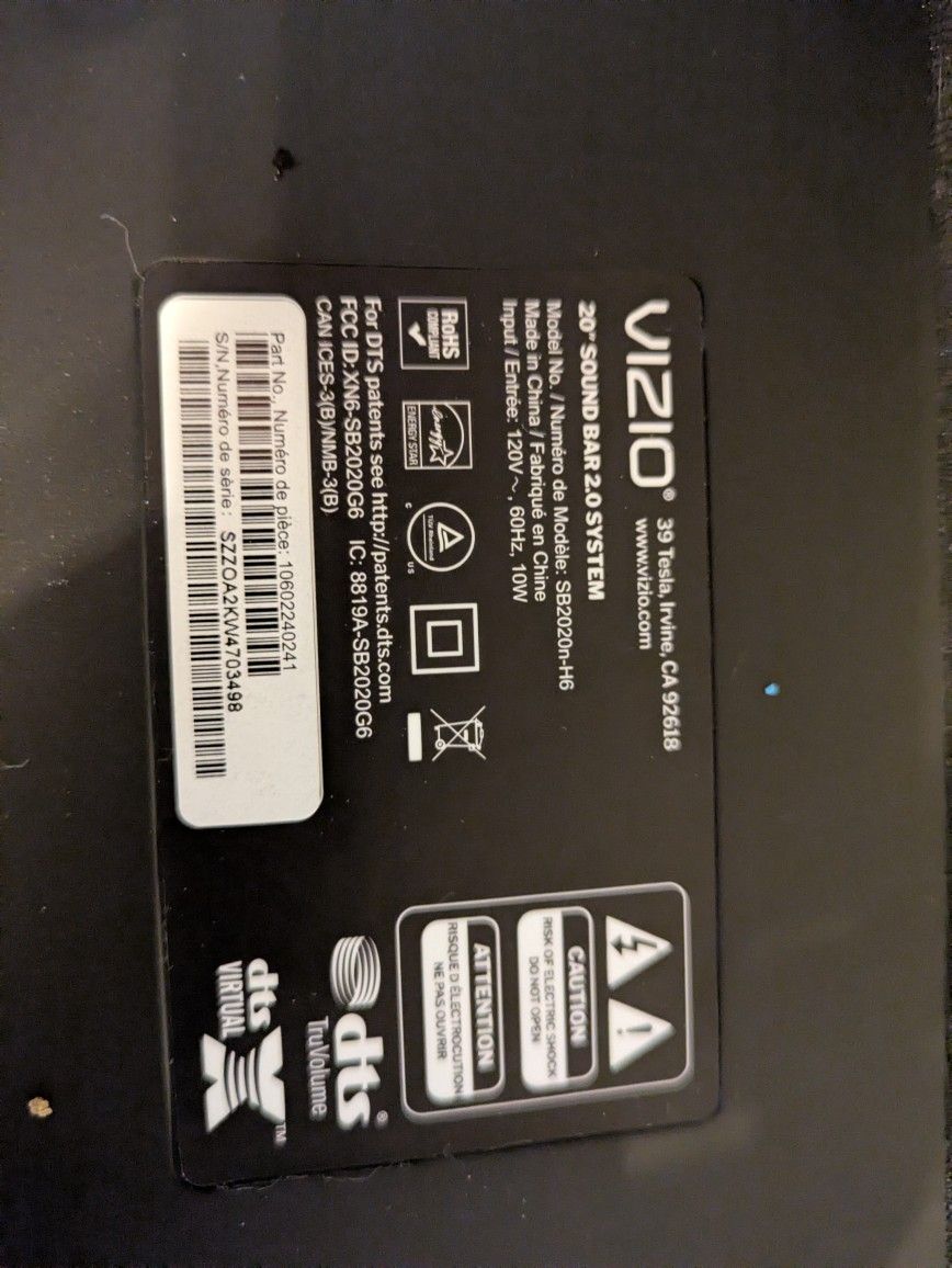 Vizio 30 Inch Sound Bar 2.0