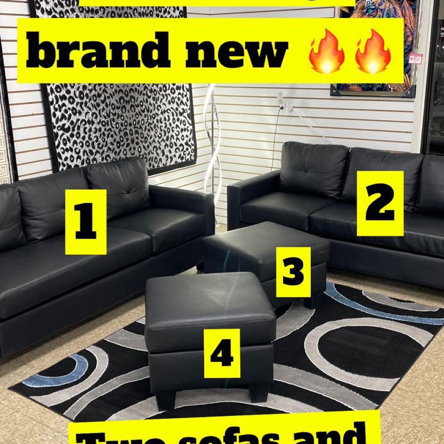 2 sofas and 2 ottoman brand new set $550  only available for pick up or delivery