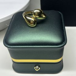 18k Solid Gold Teardrop Ring Size 8
