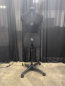 Adjustable Black Fabric Dress Form Mannequin with Stand