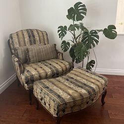 Vintage Lounge Chair With Ottoman