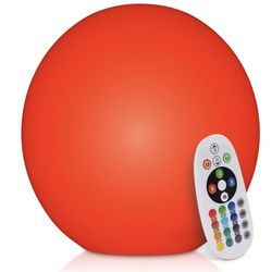 MoNiBloom 16" LED Ball Light with Remote, 16 RGB Color-Changing LED Indoor/Outdoor Dimmable Mood Light, Rechargeable(Y037)