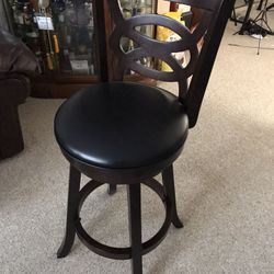 Genuine leather swivel bar stool