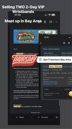 2-Day VIP Wristband Vans Warped Tour Long Beach