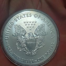 2021 1oz  FINE SILVER Dollar Coin No Mint Mark