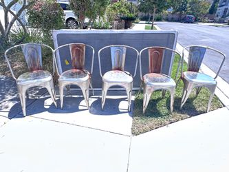 FREE - 5 Metal Bistro Chairs (Tolix-Style) - DIY Refinish Project