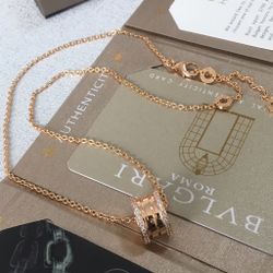 Bvlgari 18K Rose Gold B.zero1 Pendant Necklace