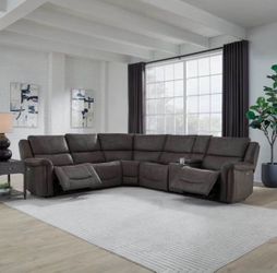Dark Brownish Gray Power Reclining Sectional Sofa