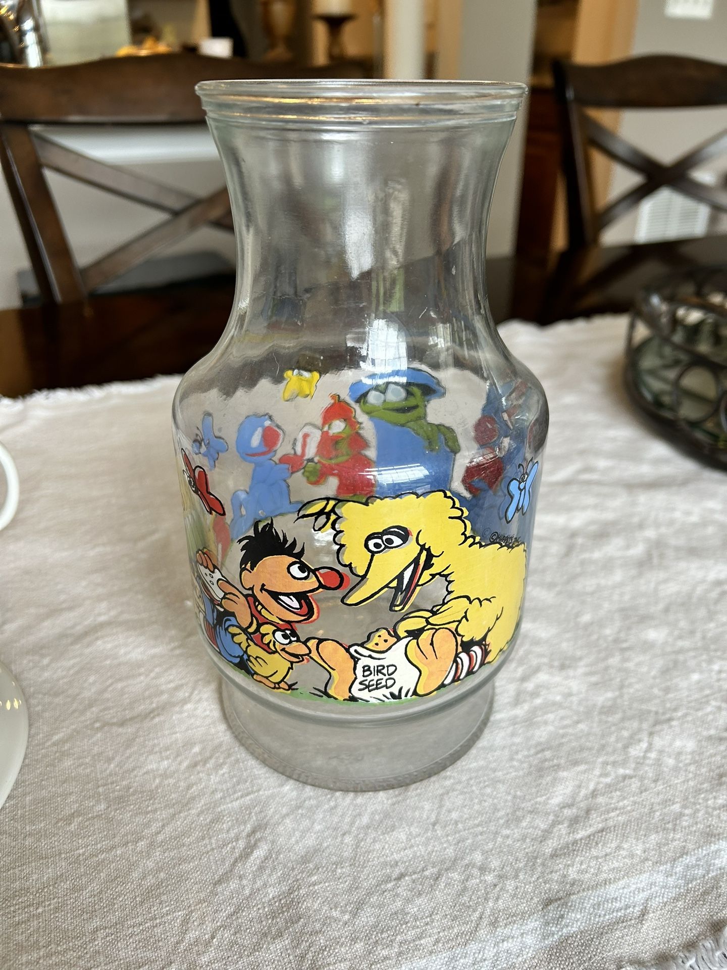 Vintage Sesame Street Glass Carafe 