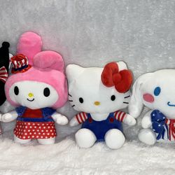 Hello Kitty And Friends Patriotic Plushies 