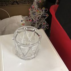 Crystal Snare Glass Drum Vase.  5x5