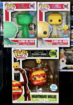 The Simpsons Glowing Mr. Burns Common + Chase & Nightmare Willie Funko Exclusive