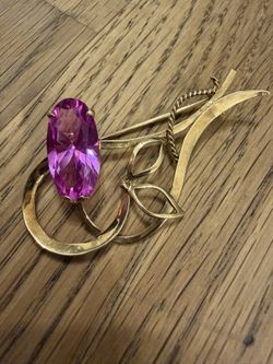 18K Yellow Gold Brooch