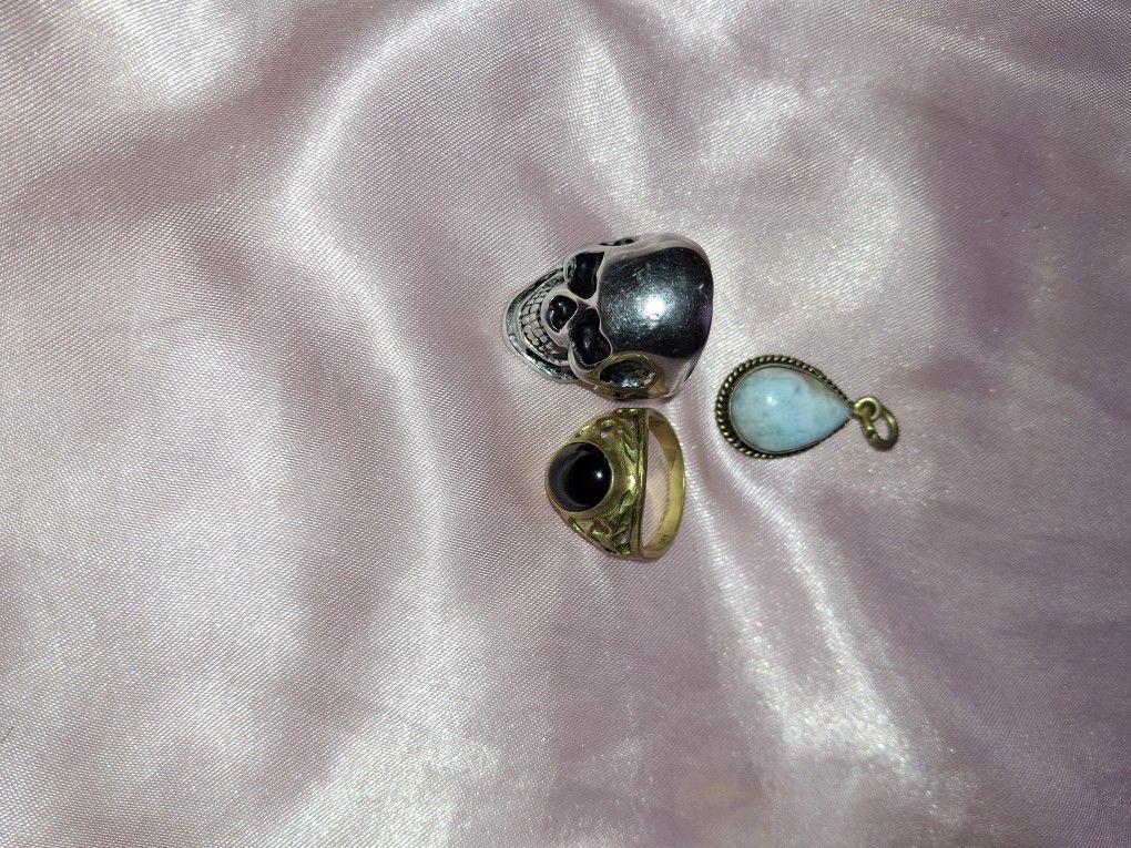 Skull Ring Torquiose Charm Onyx Ring