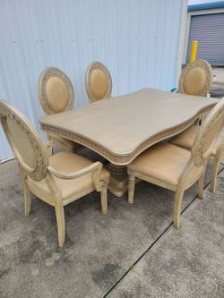 Ornate 7-Piece Dining Table and Chair Set - Can Deliver