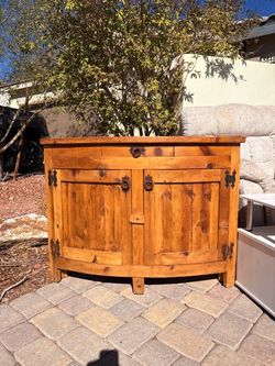 Rustic Mexican-Style Pine Sideboard Credenza + white wood tv stand
