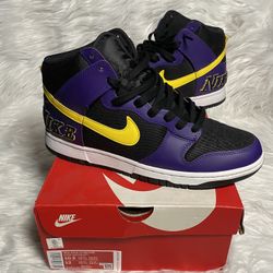 Used Once Nike Lakers Dunk High ENB Men Size 10.5 