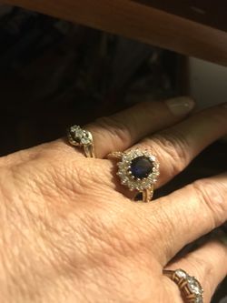 Beautiful 3.16 CT Sapphire Diamonique Engagement Ring Size 9