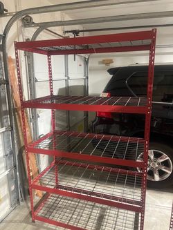 5-Shelf Metal Heavy-Duty Adjustable Garage Storage Shelving Unit in Red (48 in. W x 78 in. H x 24 in. D)