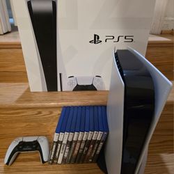 *Like New* Sony PS5 PlayStation Disc Version Console With Games TLOU Resident Evil Spider Man