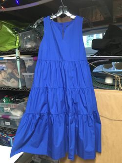 Banana Republic XS Petite Tiered Cotton Sundress, Royal Blue