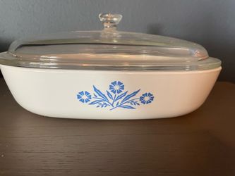 Vintage Corning Ware P-1-B Blue Cornflower 1 Qt Casserole Dish w Lid