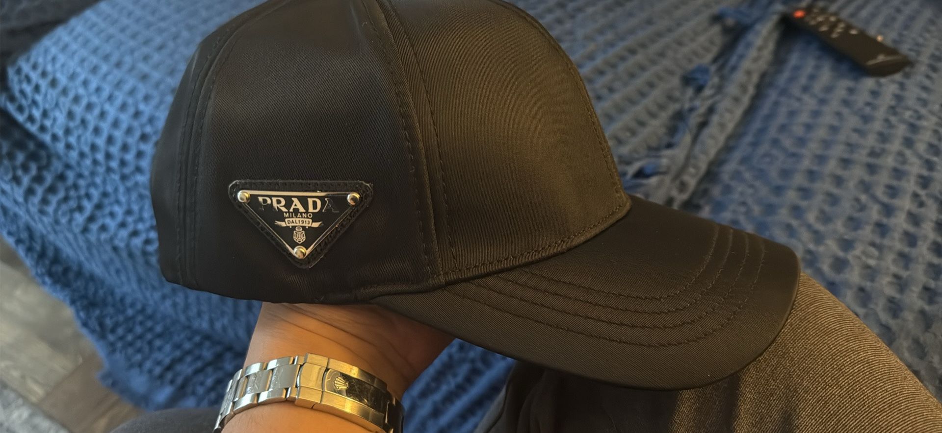 Prada Black Men’s Renylon Cap
