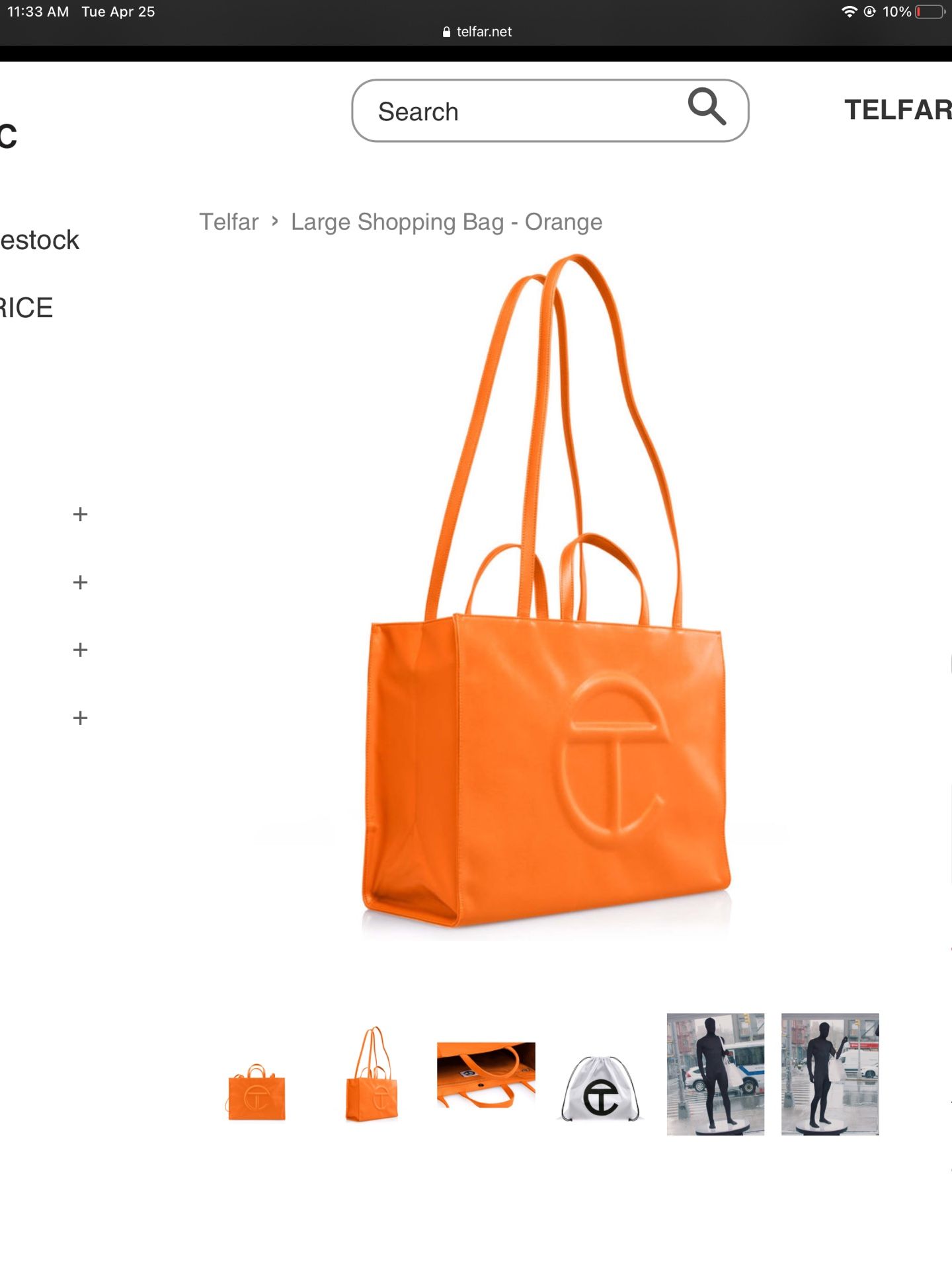 Brand New Large Orange Telfar Shopping Bag for Sale in Berkeley CA OfferUp