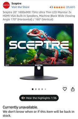 Sceptre J20 Monitor 75hz