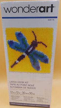 WonderArt 426175 Rainbow Flier Dragonfly Latch Hook Kit 12x12 New Sealed