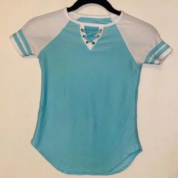 Girl’s Blue and White Lace-Up Top Kid’s for Sizes XS-S