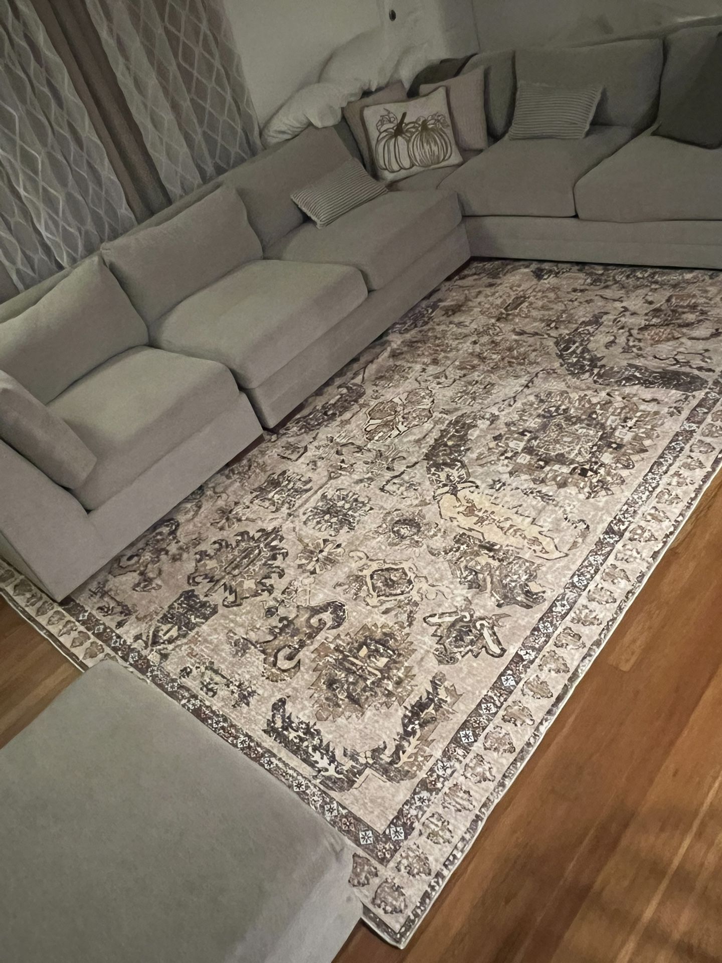 Brand New 8x10 Washable Neutral Rug
