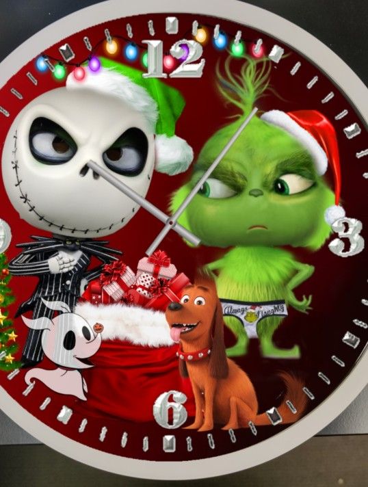 Grinch n Jack Skellington Clock 