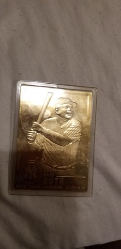 baby Ruth baseball card gold color