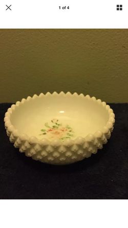 Vintage white milk glass trinket dresser dish
