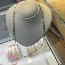 14k Figaro Necklace 