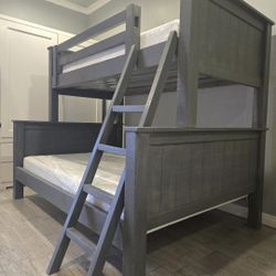 New Twin Over Full Bunk Bed With Mattress 